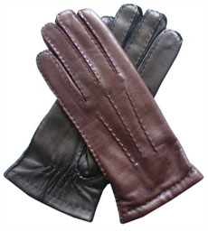 Handsewn Rabbit Fur Lined Gloves via Leather Gloves Online, $88.95