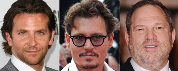 Bradey Cooper, Johnny Depp, and Harvey Weinstein