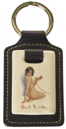 Paul Smith Black Leather & Ceramic Naked Lady Keyring via Bloomsbury, $101.48