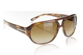 Tom Ford Tortoise Aviator Sunglasses via Bluefly, $198.00
